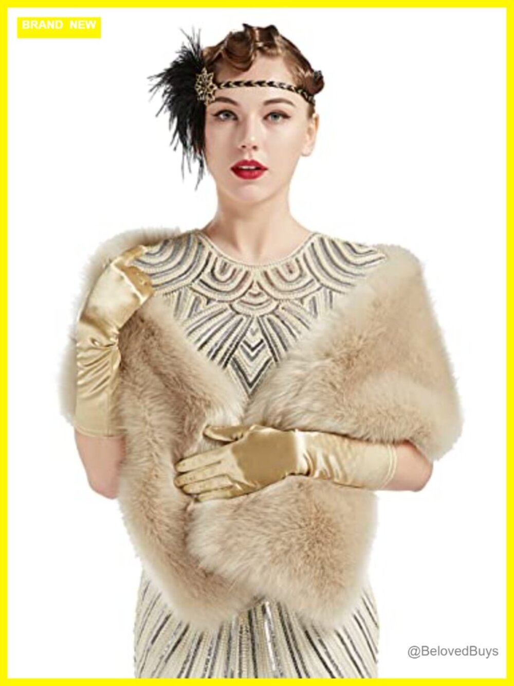 Faux Fur Shawl Scarf Wrap Cape for Winter Coat Evening Wrap